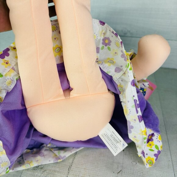 Large 24" Calplush CUTIE DOLLS Girl Purple Floral Butterfly Doll Plush W Tags - Picture 16 of 16